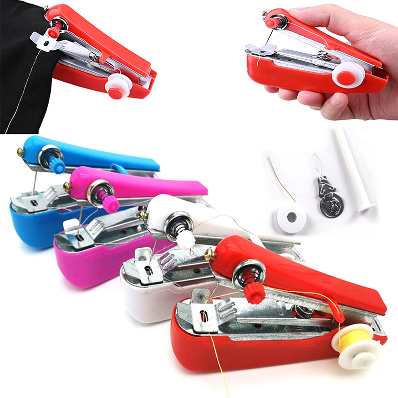 Portable ABS Mini Hand Sewing Machine Quick Handy Stitch Sew Needlework  Creative DIY Clothes Household Mending Tools - AliExpress