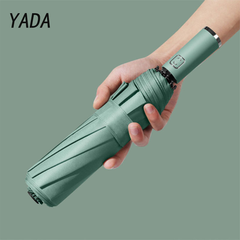 YADA Luxury 10K Solid Color Business Automatic Umbrella Clear Folding Umbrellas For Man